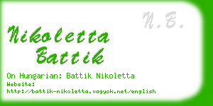 nikoletta battik business card